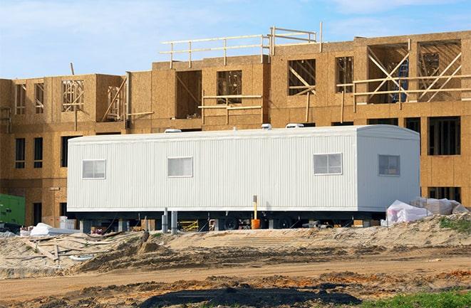 construction office trailers for rent at a building site in Plantation